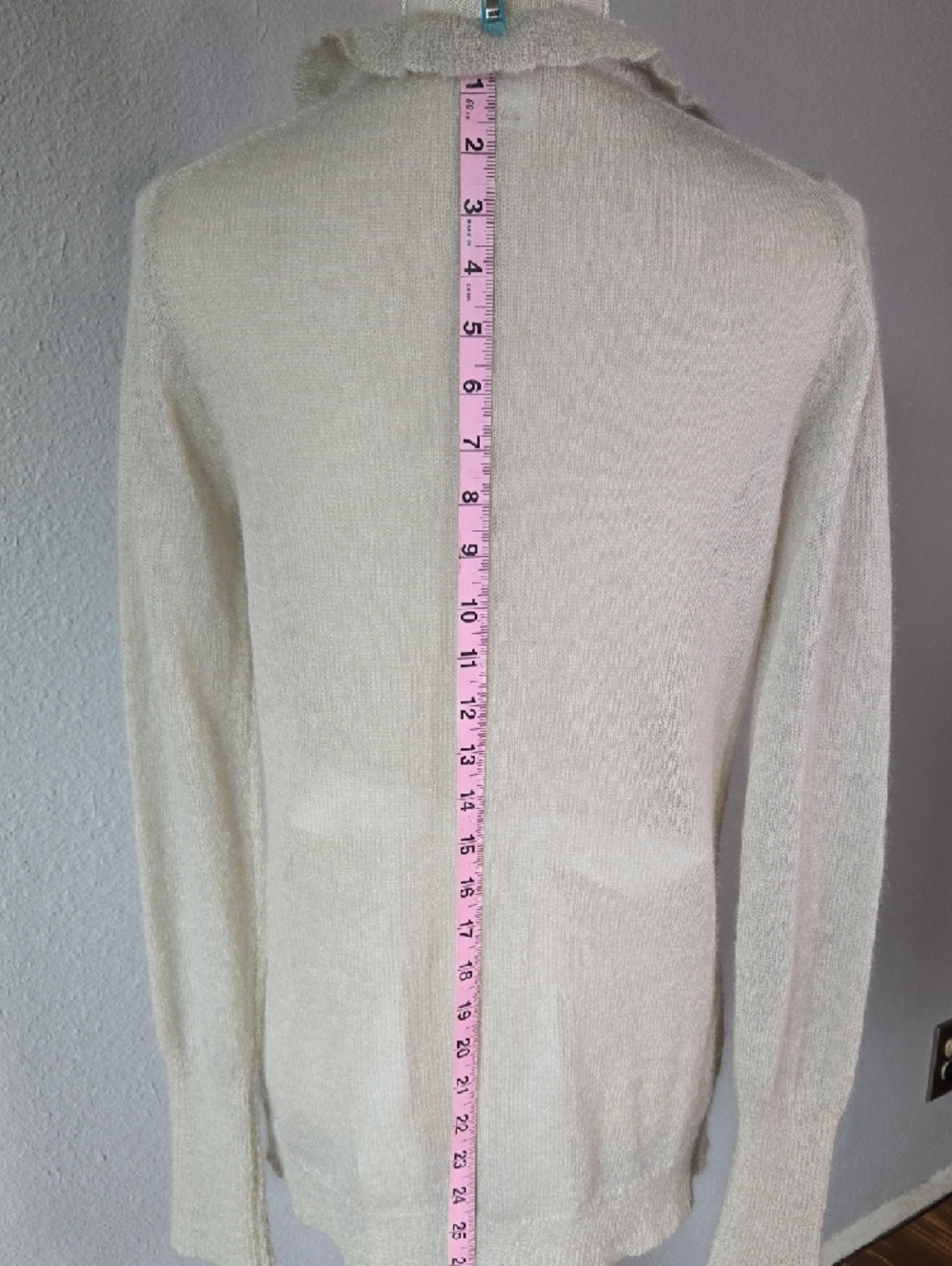 J. Crew Cream Ruffle-Trim Button Cardigan - Picture 3 of 3
